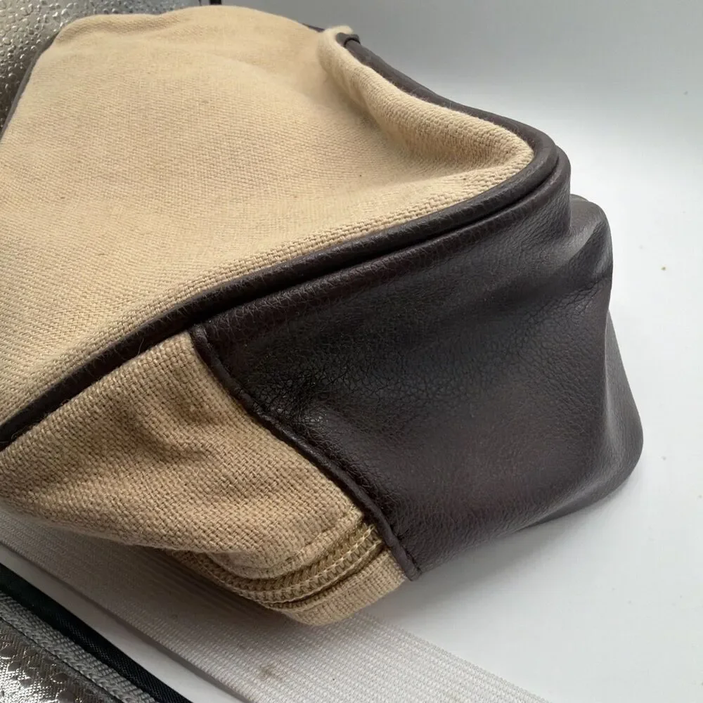 John Varvatos Artisan Men Toiletry Bag Beige Linen Cotton Dopp Kit‎ Travel Pouch